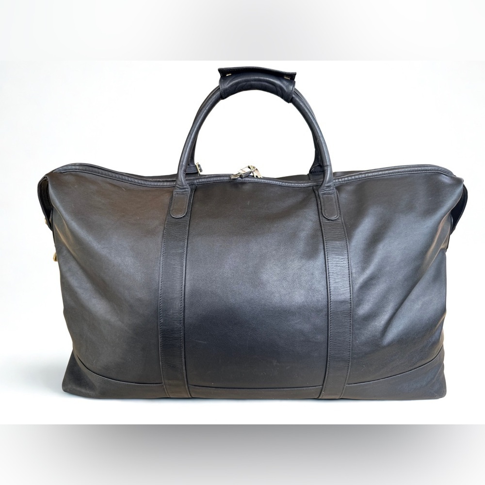 🔥Vintage COACH Black Leather Transatlantic Travel Duffel Bag #0503 - Made in USA - Picture 5 of 16